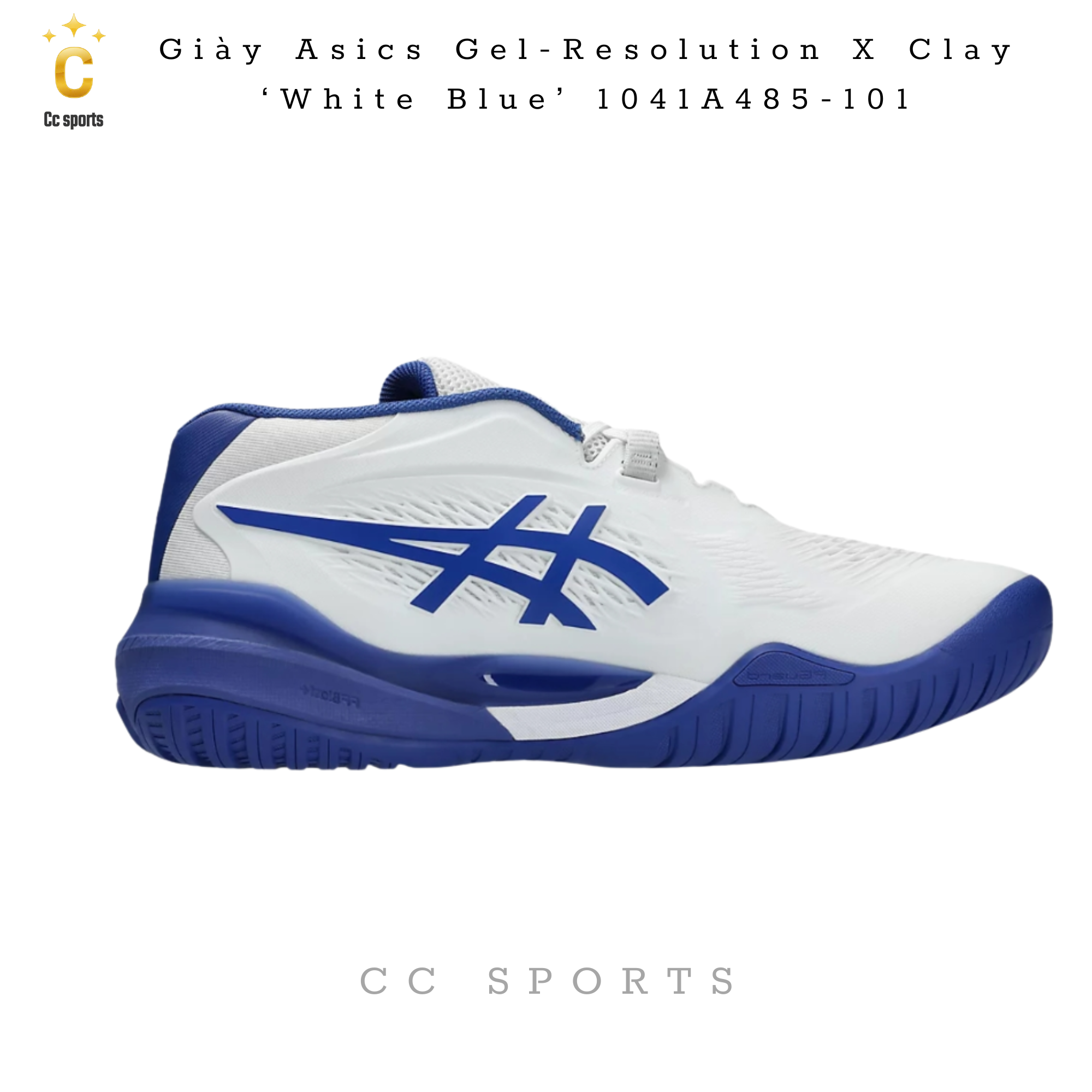 Giày Asics Gel-Resolution X Clay ‘White Blue’ 1041A485-101