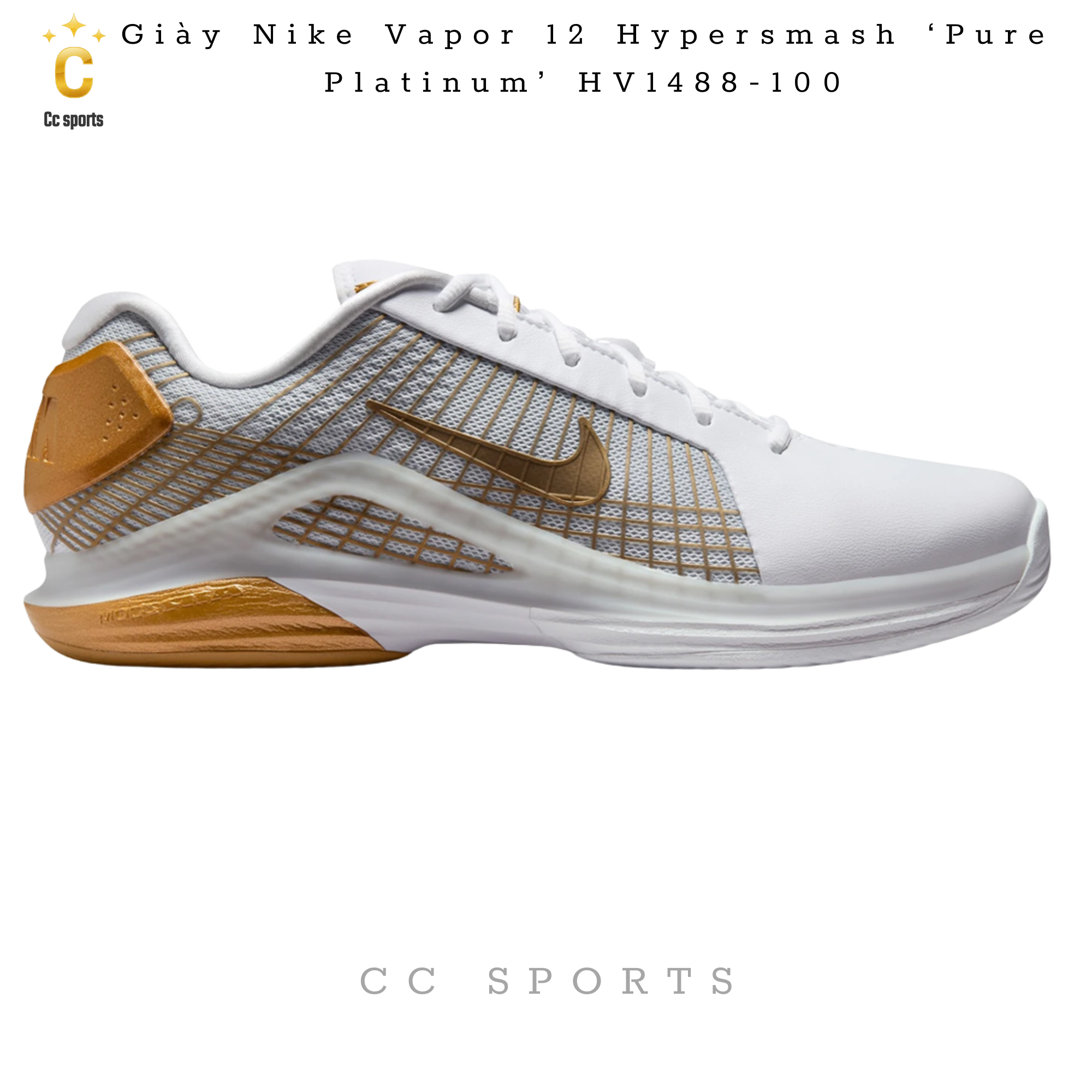Giày Nike Vapor 12 Hypersmash ‘Pure Platinum’ HV1488-100