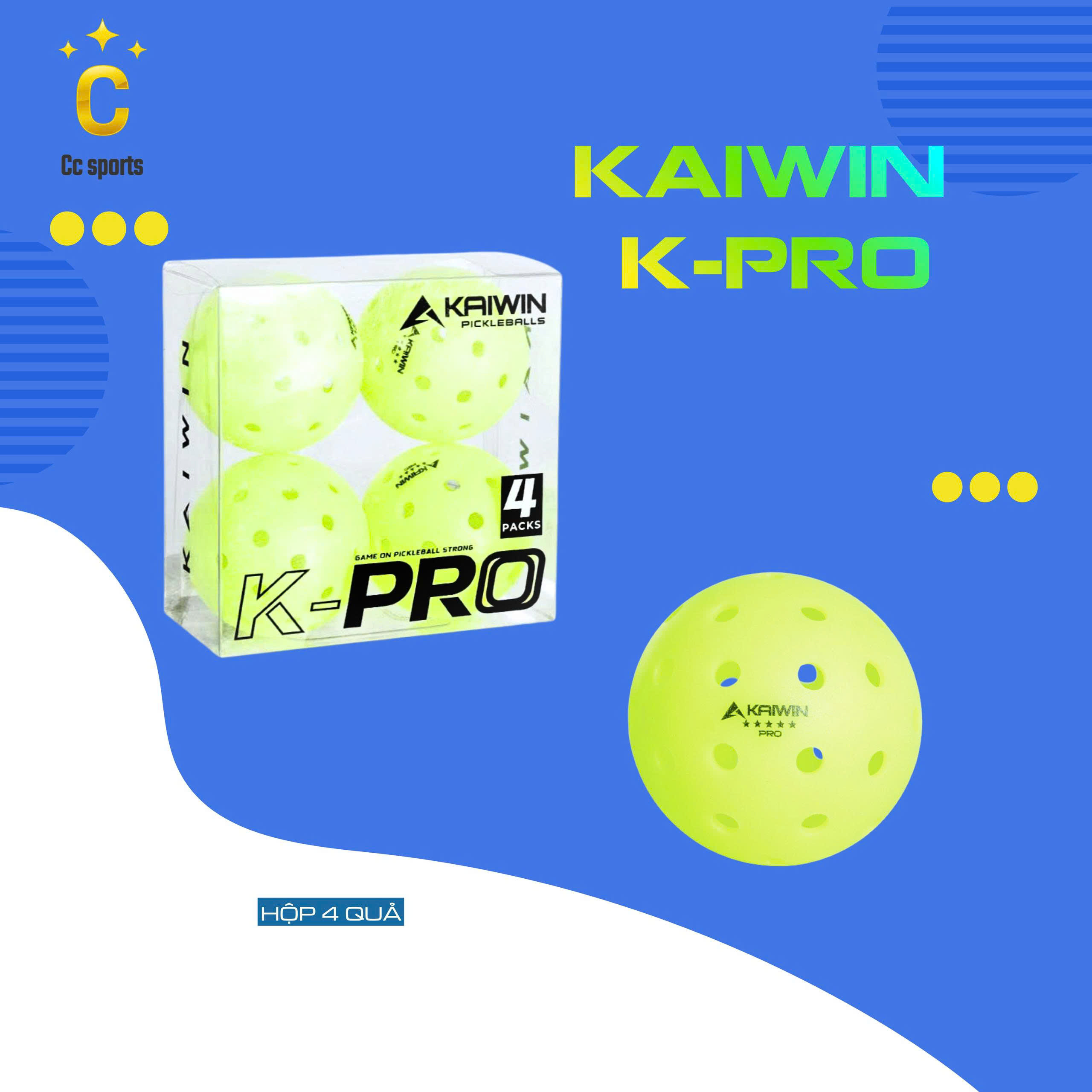 KAIWIN PRO – Bóng Pickleball hộp 4 quả