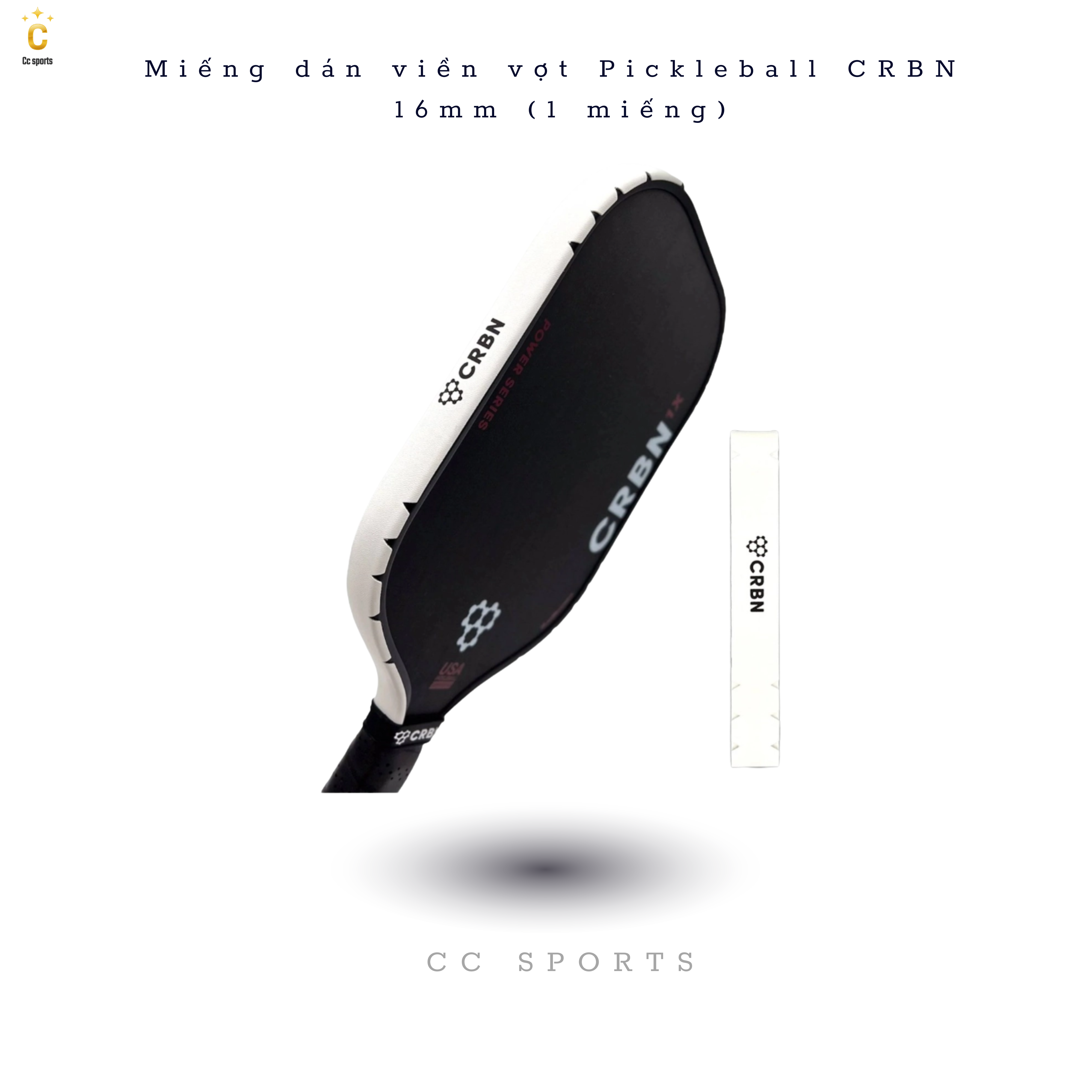 Miếng dán viền vợt Pickleball CRBN 16mm (1 miếng)